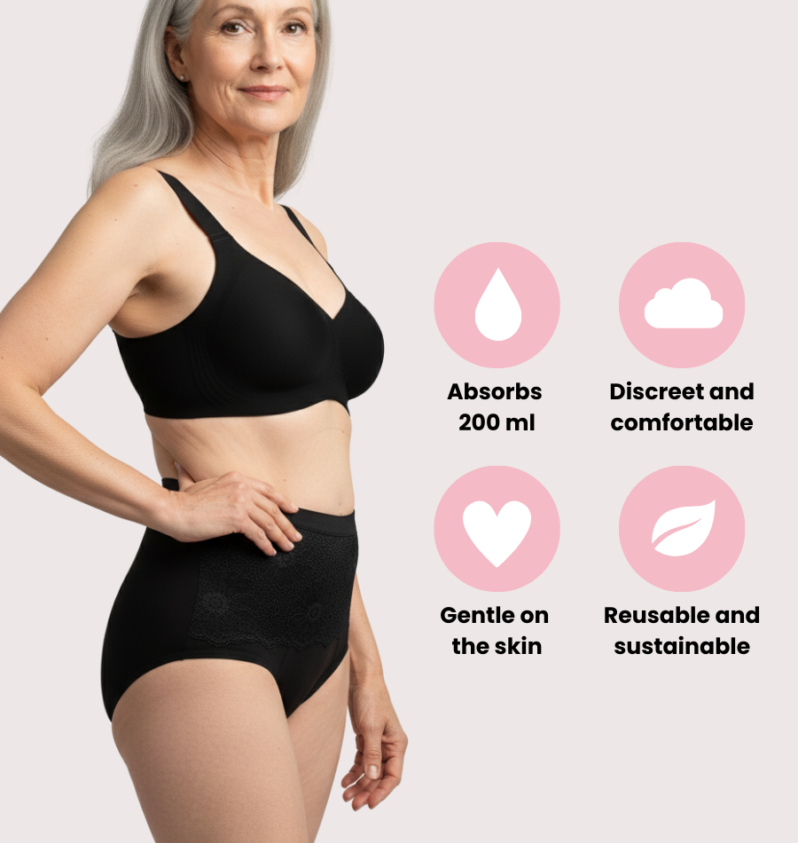 Floral Lace Brief – Extra Heavy Urine Leakage